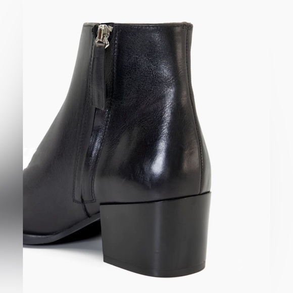 Dune London Leather Cowboy Western Boots Zipper  Black Size 7 NEW - Picture 2 of 4